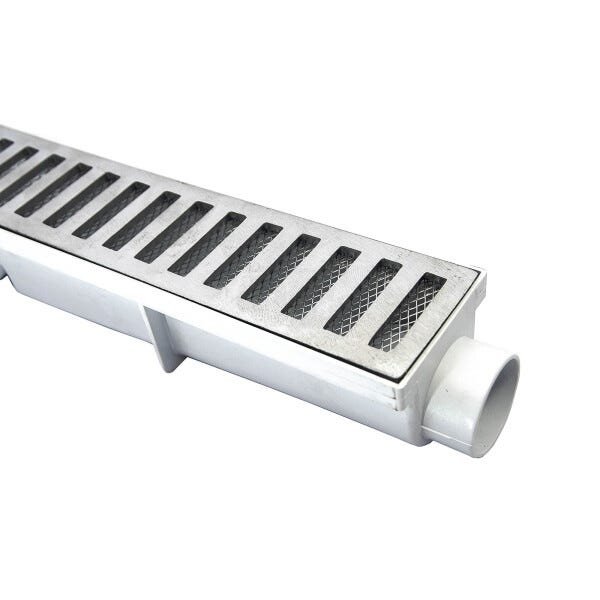 Ralo Linear 6x50 Modelo Grelha Aluminio com Tela Anti Insetos e Coletor Branco - Ficone Reis - 1