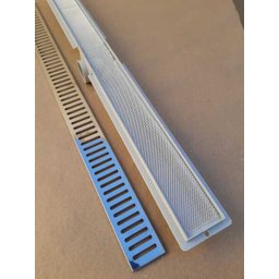 Ralo Linear Sifonado 5x50 Banheiro mod Grelha Inox Polida Tela Anti Insetos - Ficone Reis - 3