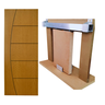 Kit Porta Madeira Frisada 4022 - 80x210 + Trilho Correr 1,60 Natural + Brinde - 1