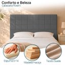 Ver imagem 2 de Cabeceira Decorativa Florem para Cama de Casal 140 cm Suede Cinza