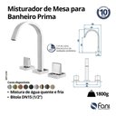 Ver imagem 6 de Misturador de Mesa Lavatório Bica Alta Prima 1/2" D'oro Vecchio (1877 Dv-210)