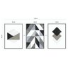 Quadros Decorativos Abstratos Triangulos Geometricos Preto Branco e Cinza - Branco - 40 x 60 - 2