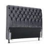 Cabeceira de Cama Box Casal 138cm Larhome Padua Tecido Suede Veludo Cinza Escuro - 2