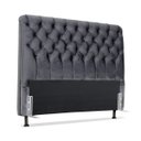 Ver imagem 2 de Cabeceira de Cama Box Casal 138cm Larhome Padua Tecido Suede Veludo Cinza Escuro