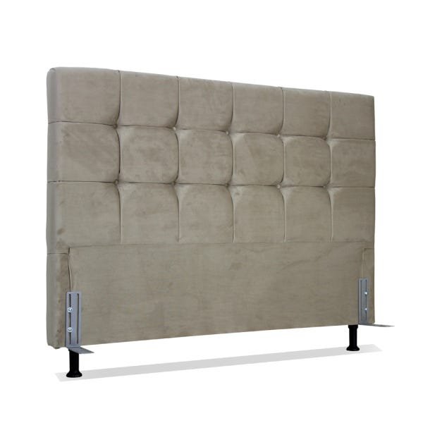 Cabeceira de Cama Box Casal Queen 158cm Atlanta Tecido Suede Veludo Marrom Claro - 1