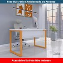 Ver imagem 2 de Mesa Escritório P25 Tub Pandin 120 Cm (larg) Tampo Mdp Branco Pé Aço Tubular Laranja