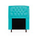 Ver imagem 2 de Kit Cabeceira Geovana com Calçadeira Baú Mirage Solteiro 120cm:azul Turquesa
