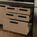 Ver imagem 3 de Gabinete de Cozinha 5 Gavetas e 2 Portas Balcão Pia 100% MDF:Grafite/Off White