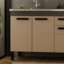 Ver imagem 2 de Gabinete de Cozinha 5 Gavetas e 2 Portas Balcão Pia 100% MDF:Grafite/Off White