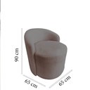 Ver imagem 6 de Kit 2 Poltronas Decorativa Yara Orgânica Suede Capuccino