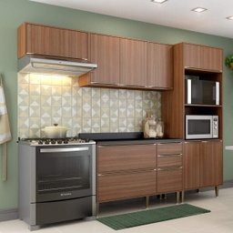 Cozinha Completa com Tampo 9 Portas 5 Peças Calábria Multimóveis - 1 Cozinha Completa com Tampo 9 Portas 5 Peças Calábria Multimóveis - 1