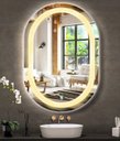 Ver mais imagens de Espelho Jateado Oval Iluminado com Led Quente Touch 120x50cm