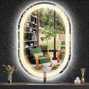 Ver imagem 5 de Espelho Jateado Oval Iluminado com Led Quente Touch 120x50cm