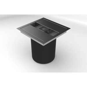 Lixeira Quadrada de Embutir com Puxador Quadrado Inox 8,5l