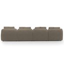 Ver mais imagens de Sofá 5 Lugares com Chaise Direito Sala Living 388cm Arlo F04 Veludo Marrom Claro Tc-12021- Lyam Deco