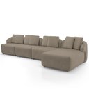 Ver imagem 6 de Sofá 5 Lugares com Chaise Direito Sala Living 388cm Arlo F04 Veludo Marrom Claro Tc-12021- Lyam Deco