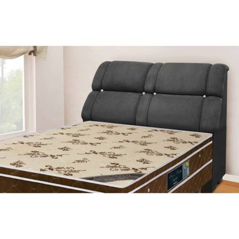 Cabeceira Casal Imperador Para Cama Box 140cm Nobuck Cinza Escuro 0579 Simbal