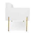 Ver imagem 5 de Sofá Namoradeira 2 Lugares Base Pé de Ferro Dourado Elisa Corino D03 - D'Rossi Cor Branco