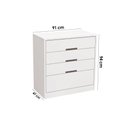 Ver imagem 4 de Quarto Completo Casal Guarda Roupa 2 Ptas CB2N571 + Cômoda S824 Branco Kappesberg
