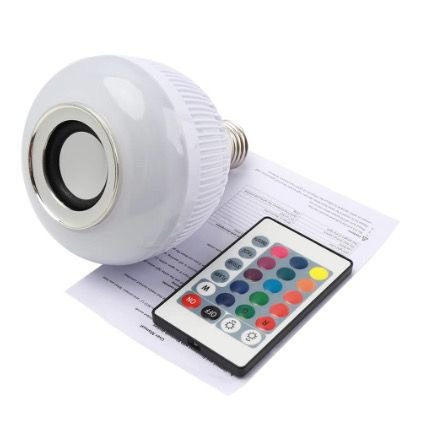 Lâmpada Bluetooth Led Caixa de Som com Controle 12w - 1