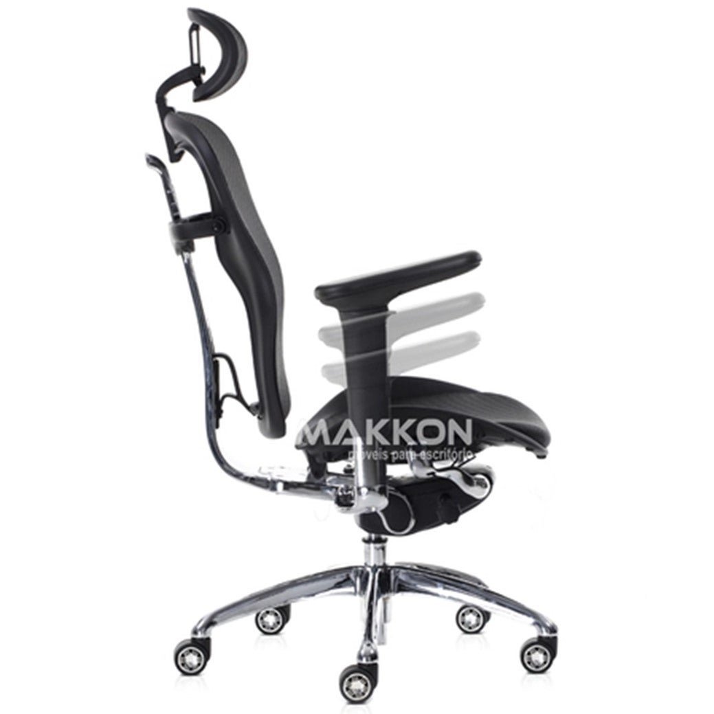 Cadeira de Escritório Presidente Ergonômica Mk-30A - Makkon Preta - 5