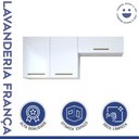 Ver imagem 2 de Lavanderia Modulada França 2 Armários Aéreos - Kaiki Móveis Branco