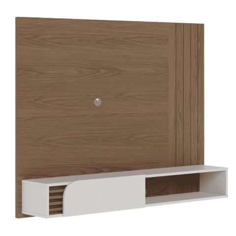 Home Suspenso Jurerê para TV até 60 Polegadas 136cm MDF MDP Ripado Amêndoa Off White Colibri Mó