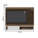 Ver imagem 2 de Home Suspenso Jurerê para TV até 60 Polegadas 136cm MDF MDP Ripado Amêndoa Off White Colibri Mó