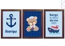 Ver imagem 1 de Kit 3 Quadros Decorativos Infantil Ursinho Marinheiro:tabaco