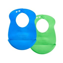 Kit 2 Babadores de Silicone Easi Roll Azul & Verde - 2