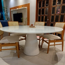 Ver imagem 2 de Mesa de Jantar Cone 160cm + Vidro Laca Branca
