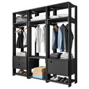 Ver imagem 1 de Módulo Guarda Roupa Closet Casal 1 Porta 2 Gavetas Titan Preto Velluto - Móveis Leão