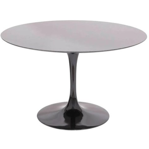 Mesa de Jantar Tulipa Saarinen Redonda 120cm + Vidro Laca Preta