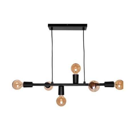 Lustre Pendente Taschibra Buds para 6 Lâmpadas E27 Bivolt Preto