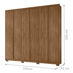 Guarda Roupa Danubio 6 Portas 3 Gavetas Naturale - 4