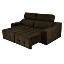Ver imagem 3 de Sofá 3 Lugares Top Lubeck 210 Retrátil e Reclinável com Molas Suede Marrom - Ws Estofádos