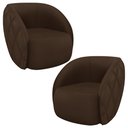 Ver imagem 1 de Kit 2 Poltronas Decorativas Clarke PU Marrom - Gran Belo