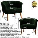 Ver imagem 2 de Poltrona Estofada Tecido Veludo Aconchegante Pés de Madeira para Sala de Estar Moderna