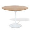 Mesa Saarinen Redonda 60cm Madeira Base Branca Freijó - 1