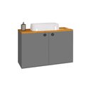 Ver imagem 2 de Gabinete Suspenso com Cuba para Banheiro Cinza com Nature - Rede Móveis