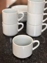 Ver mais imagens de Jogo 6 Xícaras de Café e Chá com Pires - 200 Ml Semi-empilháveis - Porcelana Branca