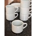 Ver mais imagens de Jogo 6 Xícaras de Café e Chá com Pires - 200 Ml Semi-empilháveis - Porcelana Branca