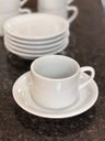 Ver imagem 6 de Jogo 6 Xícaras de Café e Chá com Pires - 200 Ml Semi-empilháveis - Porcelana Branca