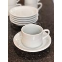Ver imagem 6 de Jogo 6 Xícaras de Café e Chá com Pires - 200 Ml Semi-empilháveis - Porcelana Branca