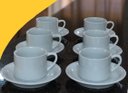 Ver imagem 2 de Jogo 6 Xícaras de Café e Chá com Pires - 200 Ml Semi-empilháveis - Porcelana Branca