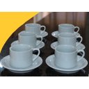 Ver imagem 2 de Jogo 6 Xícaras de Café e Chá com Pires - 200 Ml Semi-empilháveis - Porcelana Branca