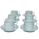 Ver imagem 1 de Jogo 6 Xícaras de Café e Chá com Pires - 200 Ml Semi-empilháveis - Porcelana Branca