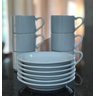 Jogo 6 Xícaras de Café e Chá com Pires - 200 Ml Semi-empilháveis - Porcelana Branca - 5