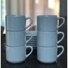 Jogo 6 Xícaras de Café e Chá com Pires - 200 Ml Semi-empilháveis - Porcelana Branca - 3