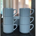 Ver imagem 3 de Jogo 6 Xícaras de Café e Chá com Pires - 200 Ml Semi-empilháveis - Porcelana Branca